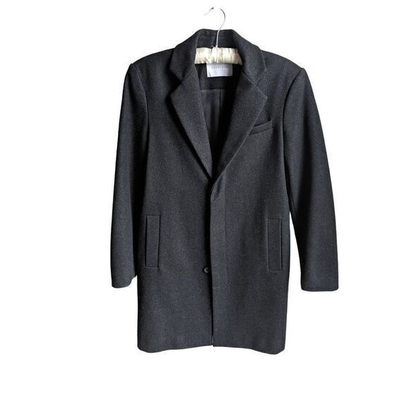 Everlane wool cashmere cocoon peacoat size XS long charcoal gray coat - Picture 2 of 11